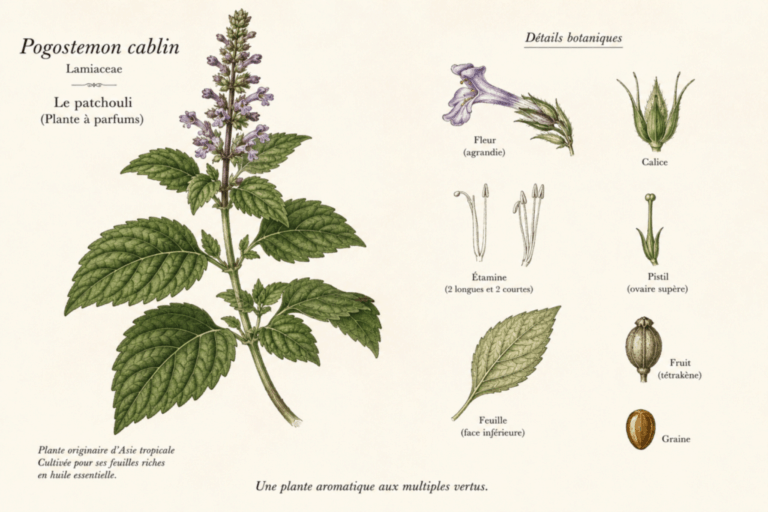 planche botanique patchouli